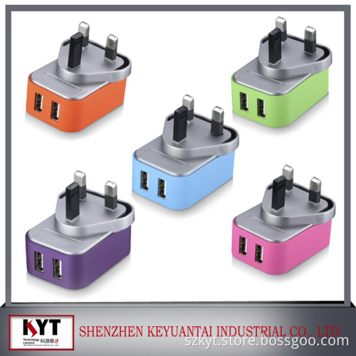 TUV CB CE FCC ROHS certified 5v 4A dual usb wall charger for huawei smart phone